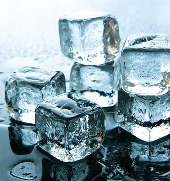 Ice cubes melting..