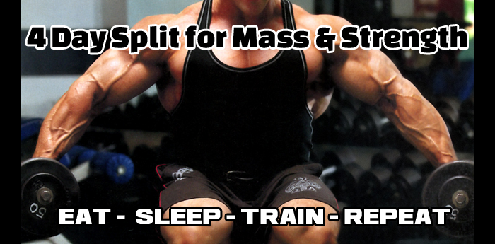 Bodybuilding: 4 Day Training Split for Mass & Strength