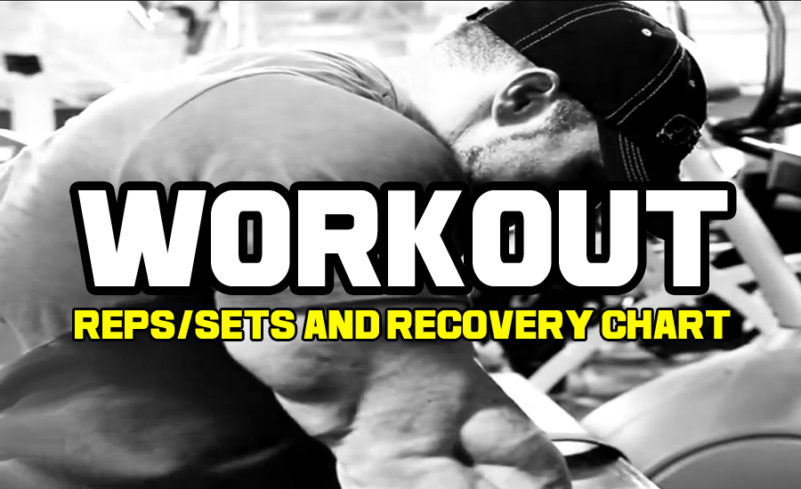 Workout Reps/Sets and Recovery Chart