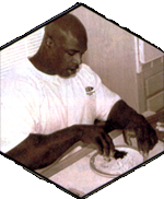8 X Mr. Olympia Ronnie Coleman eating a steak meal.