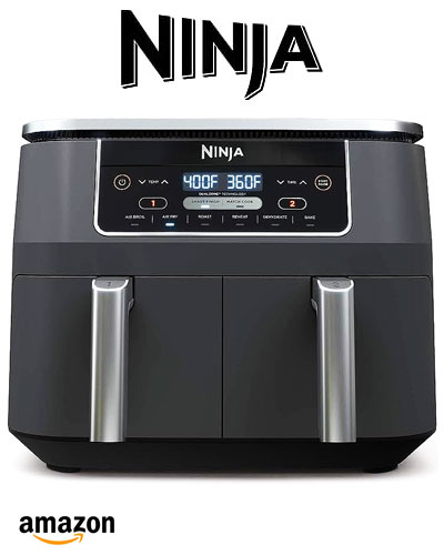 Ninja DZ201 Foodi 8 Quart 6-in-1 DualZone 2-Basket Air Fryer!