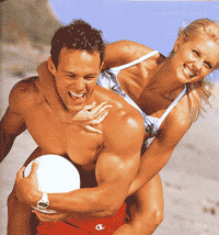 Couple having fun at the beach