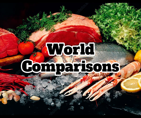 World comparion on protein consumption