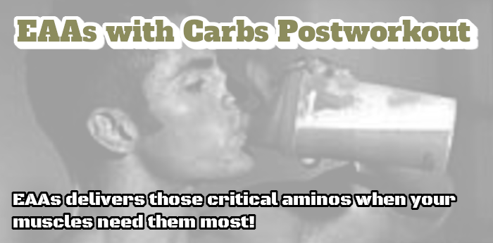 Bodybuilding Nutrition: EAAs with Carbs Postworkou