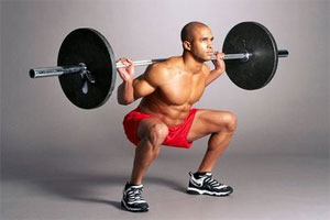 Trainee preforming a perfect squat.