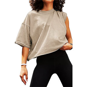 Carpetcom Oversized Workout Shirts for Women Short