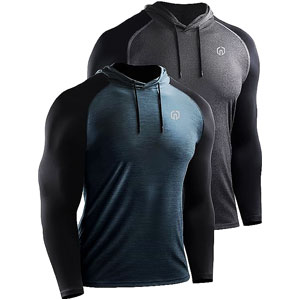 NELEUS Men's Running Shirt Long Sleeve Workout Shirts with Hoods