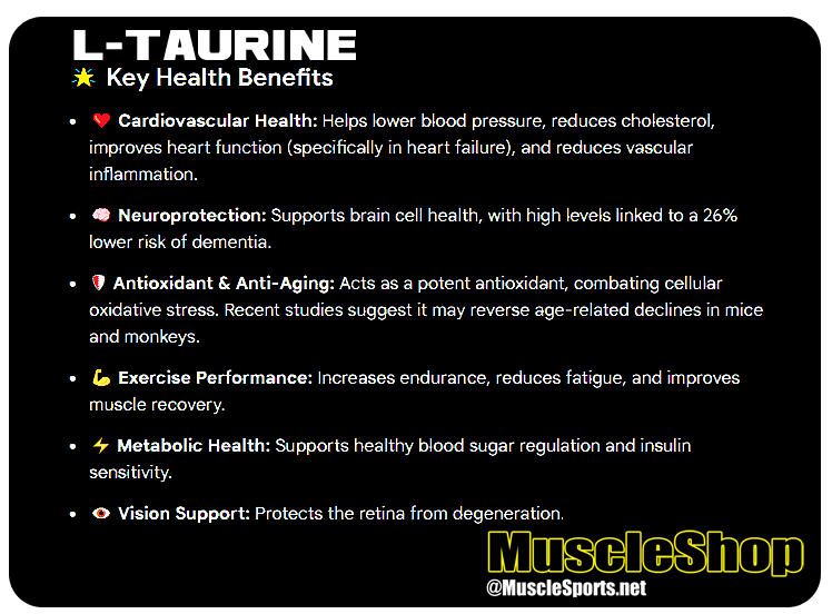 L-Taurine Key Health Benefits