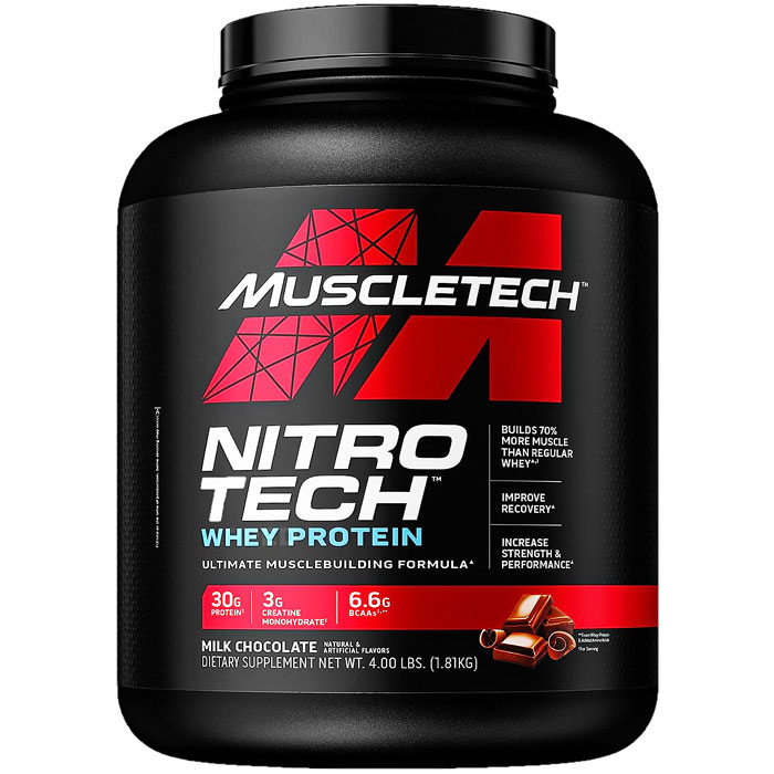 MuscleTech NitroTech - Pro bodybuilder quality protein: 30 Grams of Whey Protein, Primarily from Whey Protein Peptides and Whey Protein Isolate!